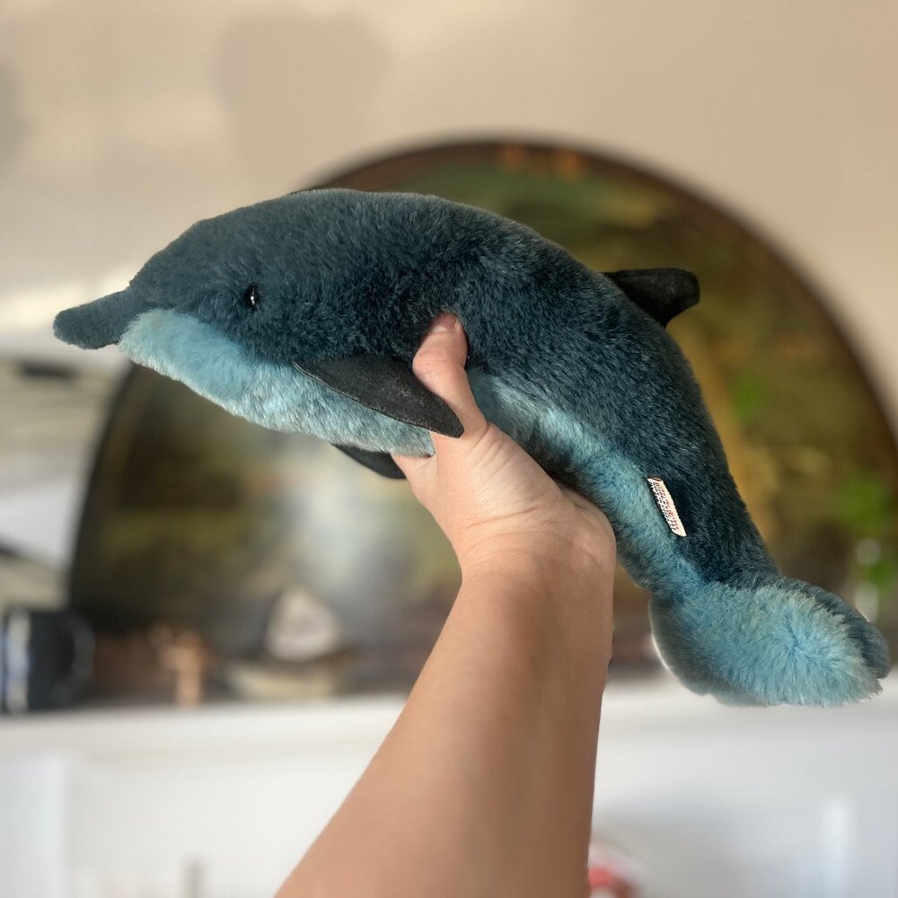 Vintage 1986 Rare Gund Blue Dolphin